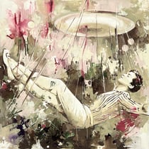 inna artemova, "first contact", 2024, 125 x 125 cm, oil on canvas – erlas galerie