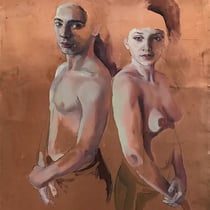 raffaella busdon, "iperuranio", 2021, 92 x 60 cm, oil on copper – erlas galerie