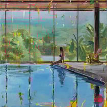 dénesh ghyczy, "spa", 2021, 60 x 45 cm, oil & acrylic on canvas – erlas galerie