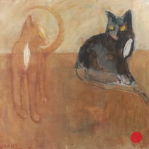 roger schindler, "katzen", 2015, 50 x 60 cm, oil on canvas – erlas galerie