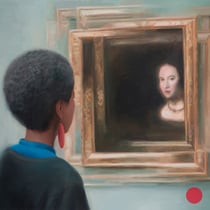 dénesh ghyczy, "eye contact", 2013, 105 x 140 cm, oil on canvas – erlas galerie