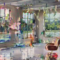 dénesh ghyczy, "river", 2024, 115 x 160 cm, oil & acrylic on canvas – erlas galerie