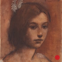 roger schindler, "mädchen (o.t.)",  2019, 18 x 17 cm, oil on canvas – erlas galerie