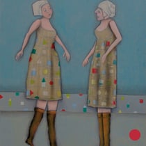 michou hutter, "disput", 2020, 57 x 41 cm, oil on cotton – erlas galerie