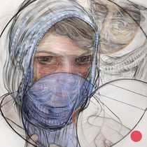 stylianos schicho, "undisclosed recipients", 2016, 150 x 130 cm, charcoal & acrylic on canvas – erlas galerie