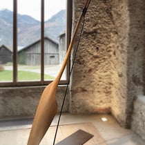 markus priller, o.t., unique, 1984, height 250 cm, pappel (poplar)/iron base – erlas galerie