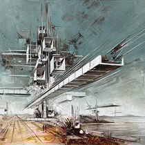 inna artemova, "utopia 3629", 2022, 110 x 145 cm, oil on canvas – erlas galerie