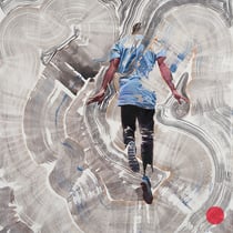 dénesh ghyczy, "dancing again", 2017, 140 x 130 cm, oil & acrylic on canvas – erlas galerie