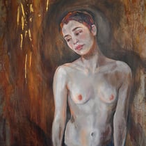 raffaella busdon, "la chiave d‘oro", 2022, 100 x 60 cm, oil on iron – erlas galerie