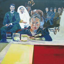 sigrid hutter, "waswarwasistwaswird", 2007, 160 x 160 cm, acrylic on canvas – erlas galerie
