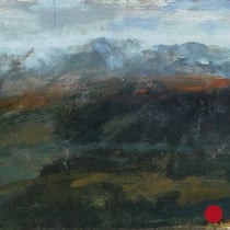 roger schindler, "landschaft",  2018, 16,5 x 24,5 cm, oil on wood – erlas galerie