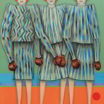 michou hutter, "vor dem kampf", 2020, 57 x 41 cm, oil on cotton – erlas galerie