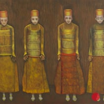 michou hutter, "vor dem abgund", 2008, 139 x 179 cm, oil on canvas – erlas galerie