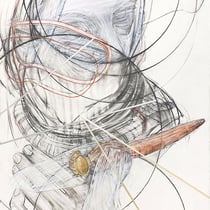 stylianos schicho, "bypass 2", 2021, 160 x 110 cm, charcoal & acrylic on canvas – erlas galerie