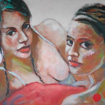 sigrid hutter, "brot & honig", 2015, 85 x 140 cm, acrylic on canvas – erlas galerie