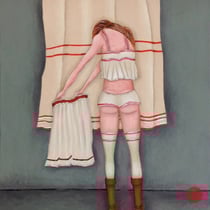 michou hutter, "entrée", 2019, 57 x 41 cm, oil on cotton – erlas galerie