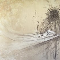 walter schmögner, "und, was wollt ihr?", 2019, 70 x 100 cm, mixed media on canvas – erlas galerie