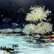 inna artemova, "true story", 2025, 95 x 95 cm, oil on canvas – erlas galerie