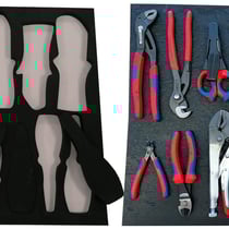 organizador foam herramientas