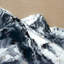berge auf braun - acryl auf leinwand, H 85 x B 85 cm