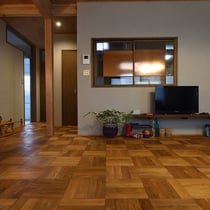 チーク パーケット 無垢フローリング 施工例 andwood アンドウッド 