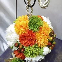 ￥15000（ブートニア込）  13x13x13　アートフラワーハンギングブーケ