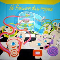 "L`heure du repas" - Acryl auf MDF 107x110cm 2006