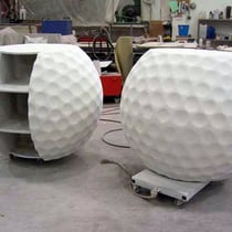 Mostradores de Stand en forma de pelotas de golf gigantes