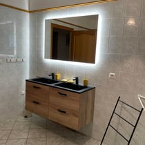 La salle de bain RDC accessibles PMR double vasques