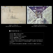 テレイン収容所の子供たちが描いた絵の展示パネル