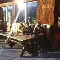 Ausspannen auf der Terasse vom Gasthaus "Rechteck".