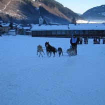 Gaby kurz nach dem Start, hier ist's noch nicht so steil...