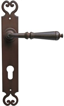 Maniglia porta ristrutturazione ferro forgiato ruggine nero opaco 