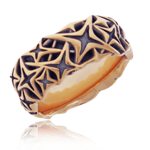 Herren-Schmuckring in geschwärzten Rotgold aus der Männerschmuck Kollektion Milchstrasse der Goldschmiede OBSESSION Zürich und Wetzikon.