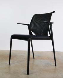 Vitra Eames Plastic Arm Chair DAR Yellow Seatshell and Black Metal Wire Eiffeltower Frame