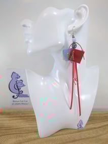 Boucles d'oreille en cuir upcyclé collection Cotines