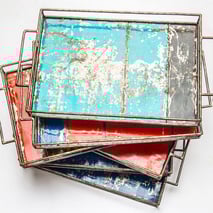 Industriële dienbladen, decoratieve accessoires, metalen dienbladen