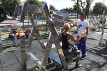 academia, fitness, deporte, boa viagem, recife, pernambuco, brasil, gimnasio al aire libre, alimentación saludable, vida de playa, academia de playa