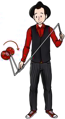 Le jongleur vedette montre comment faire