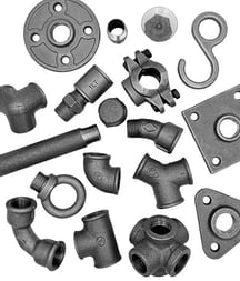 Temperguss Fittings Schwarz und Rohre für Möbel