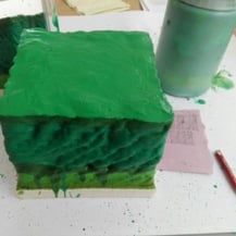 CHRISTIAN STOCK, Hope Cube, Acryl / Leinwand, 2017, 15x15x13cm 