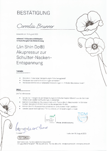 Gesundheitspraxis Brunner - Diplom Akupressur zur Schzlter-Nacken-Entspannung