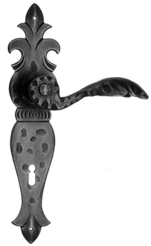 Maniglia porta ristrutturazione ferro battuto forgiato nero opaco 