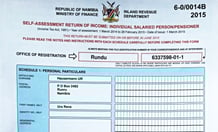 Namibische Steuererklärung ist eingetroffen