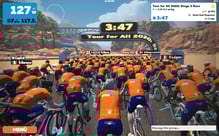 Startaufstellung bei Zwift