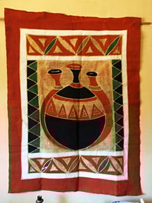 Batik Wandschmuck in der Küche