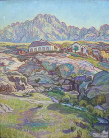 Estancia d'Amérique du Sud 65x52 huile sur toile André Aaron Blils