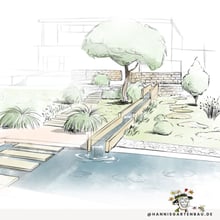 Gartenplanung der Firma Hannis Gartengestaltung und Landschaftsbau, Wasser im Garten, BEpflanzung
