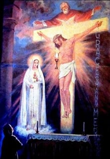 Vision der Seherin Lucia aus Fatima - Bildbeschreibung am Ende dieser Seite