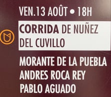 13 août : Toros de Nuñez del Cuvillo pour Morante de la Puebla, Andres Roca Rey et Pablo Aguado